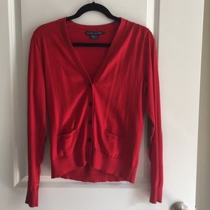 Ralph Lauren leather patch cotton cardigan